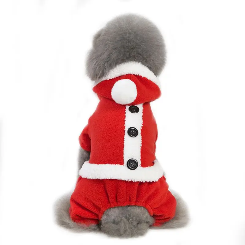 Pet осень зима теплая Рождественская одежда пальто брюки для маленьких и средних собак Щенок четыре фута одежда