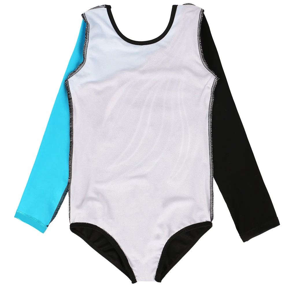 Long Sleeve Patchwork Gymnastic Jumpsuit Leotard for Girl Dance Costume Gymnastics Leotards Acrobatics Kids Dance Wear BAOHULU
