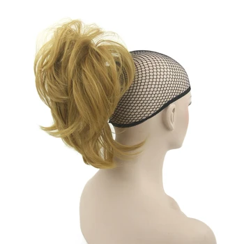 Soowee 10 Colors Wavy Hairpieces Claw Ponytail Synthetic Hair Blonde Gray Little Pony Tail Clip In Hair Extension 6