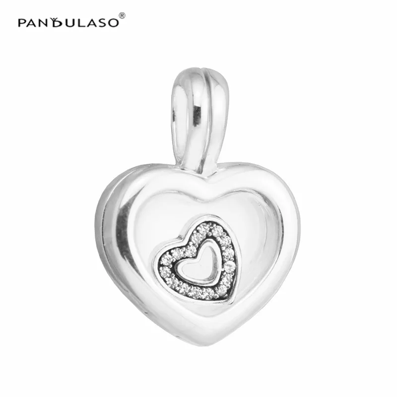 

Pandulaso Floating Heart Locket Beads Fit Charms Bracelets & Bangles Locket Pendants DIY Jewelry Silver Beads for Jewelry Making