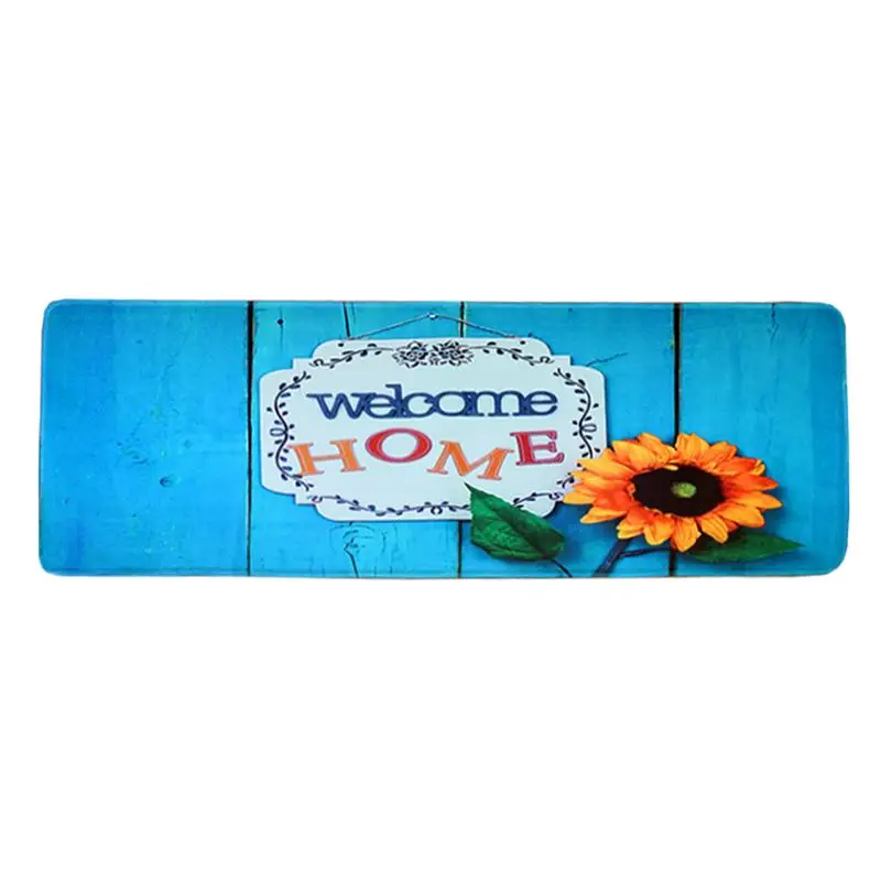 

Bathroom Shower Safety Flower Printed Mat Non Slip Bath Mat Kitchen Rug Pad 55 x 160cm