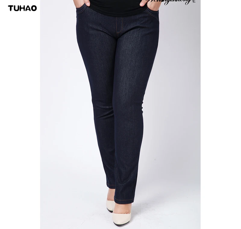 TUHAO, женские джинсы с высокой талией,, весна-лето, офисные женские джинсы, брюки для женщин, джинсовые штаны, большой размер 3XL 4XL, брюки YH05