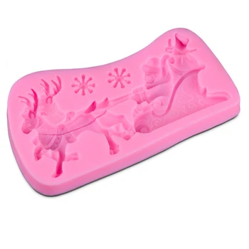 

Christmas Santa Claus And Deer Silicone Mold Cake Mold Silicone Baking Tools Kitchen Accessories Decorations Fondant DIY D269