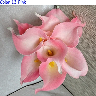 62 шт., искусственный цветок лилии Калла из искусственной кожи для свадьбы, центральные искусственные цветы для украшения дома, Цветочная композиция - Цвет: Color 13  pink