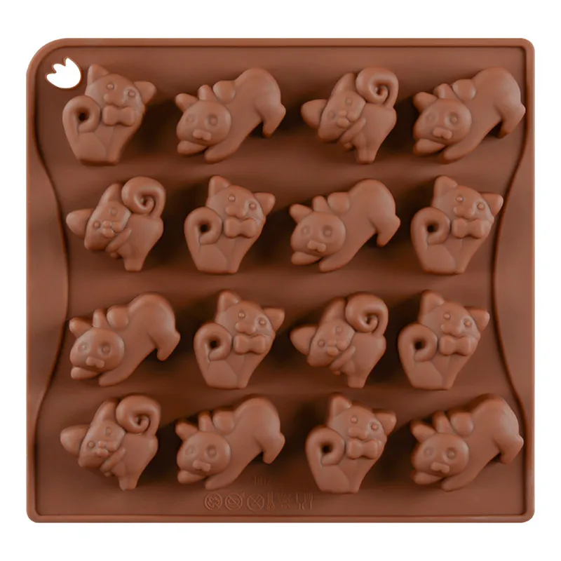 

16 Cups Cartoon Animal Cat Shape Silicone Mold Pastry Supplies Cake Decorating Tools Kitchen Accessories DIY Chocolate Mold