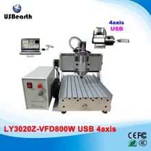 4 Axis CNC Router LY 3020 800W CNC cutting machine with USB interface