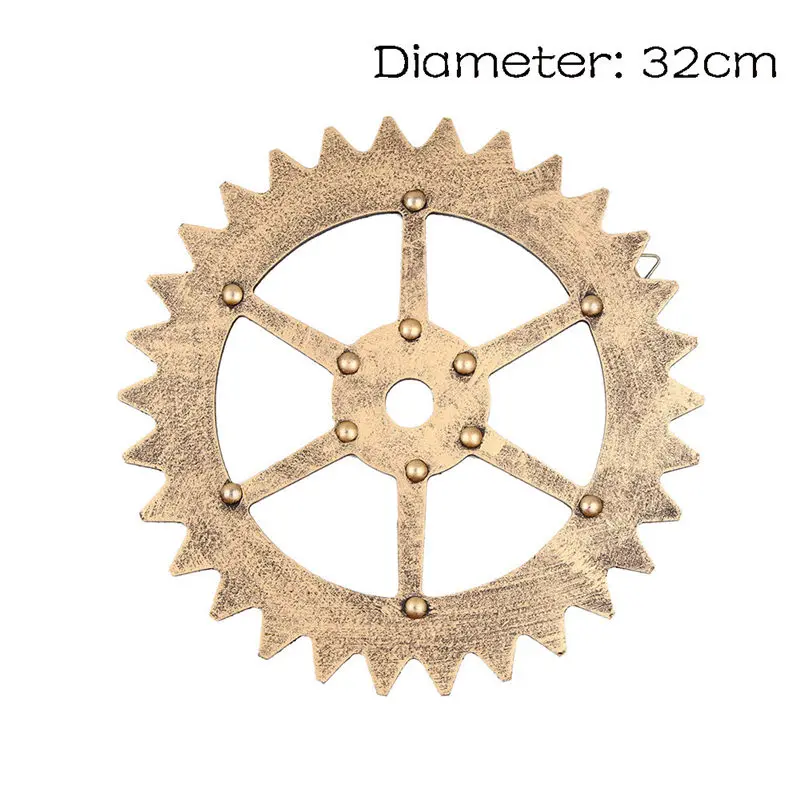 Стимпанк деревянные украшения Европейский современный Винтаж стимпанк Шестерни промышленных Стиль стены дома украшения серебро/золото домашнего декора - Цвет: Gold 32cm