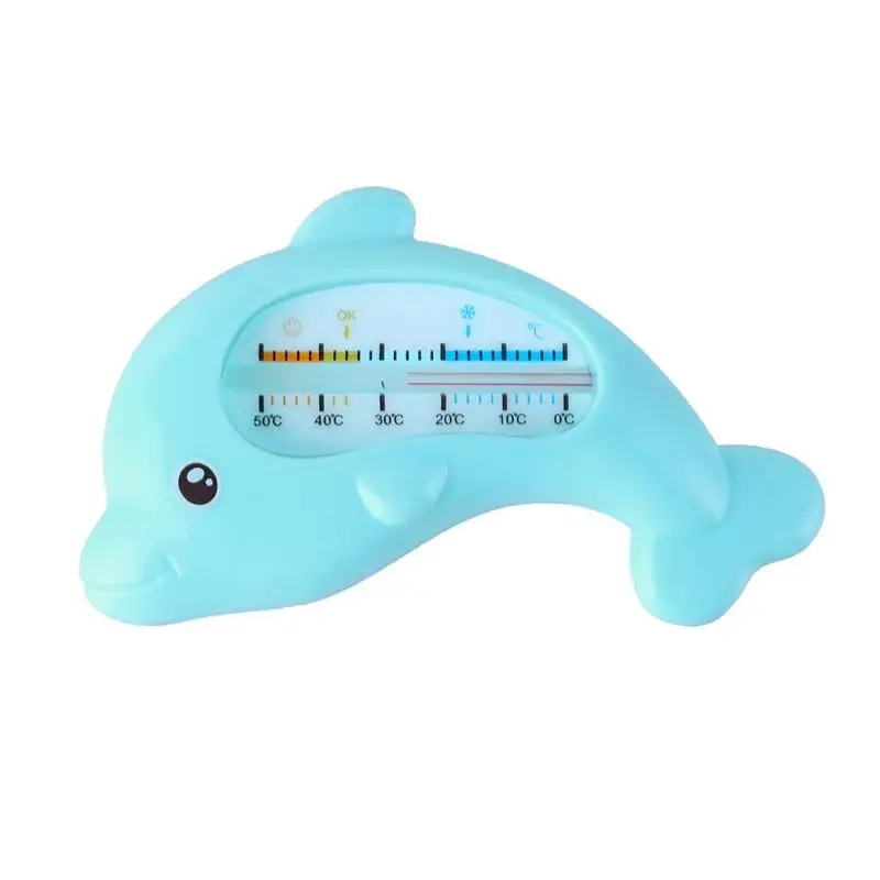 Термометр для воды Детский в форме дельфина пластиковая плавающая игрушка для ванной Младенцы уход за водой термометр детский для купания Дельфин Форма нрав - Цвет: B- Blue