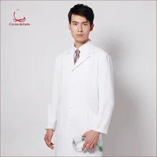 Лабораторная одежда пластиковые хирургические одежда больница белое пальто с длинным рукавом доктор комбинезоны мужские