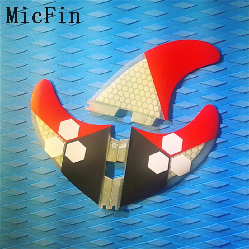 Micfin стекловолокна и сотовый плавник для доски для серфинга Подруливающее FCS 2 fin плавники для серфинга будущее FCS 1 FCS II Коробка Размеры M три