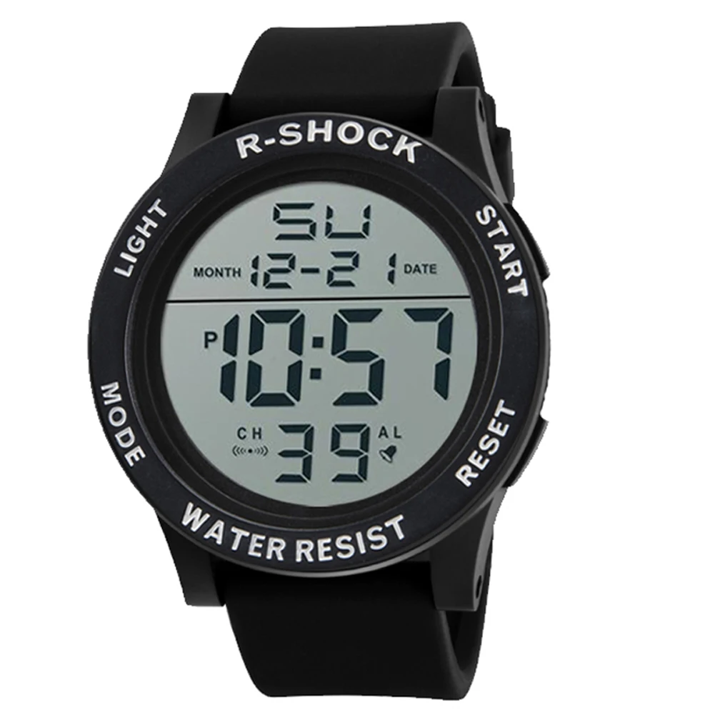 

2018 Electronic Watch Digital Sport Watches Waterproof Rubber Wristwatch Men Clock montre homme horloge heren