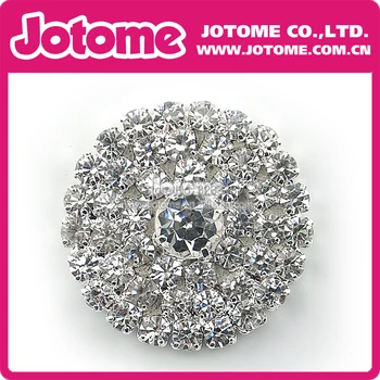 

30mm 100pcs/lot Round Rhinestone brooches Invitation Ribbon Slider For Wedding Invitation Card