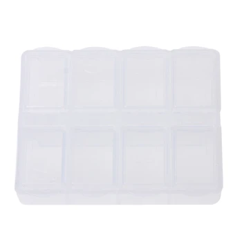 

8 Grids Plastic Storage Box Case Home Organizer Jewelry Beads Pill Boxes Parts