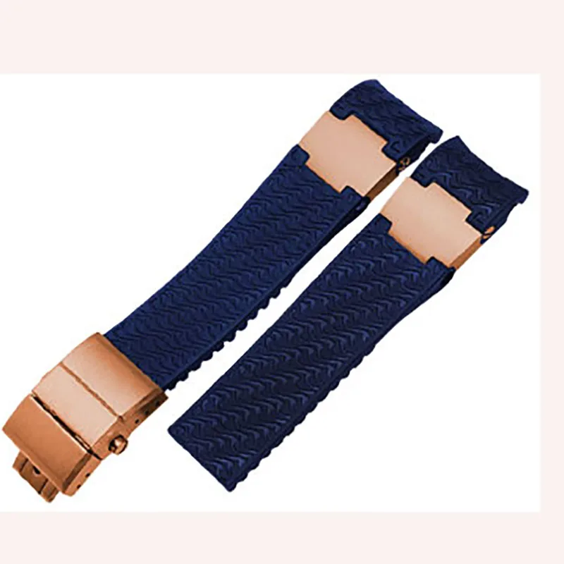 Водонепроницаемый резиновый ремешок 22 мм черный синий коричневый ремешок для часов Ulysse Nardin DIVER Мужские механические часы аксессуары без застежки