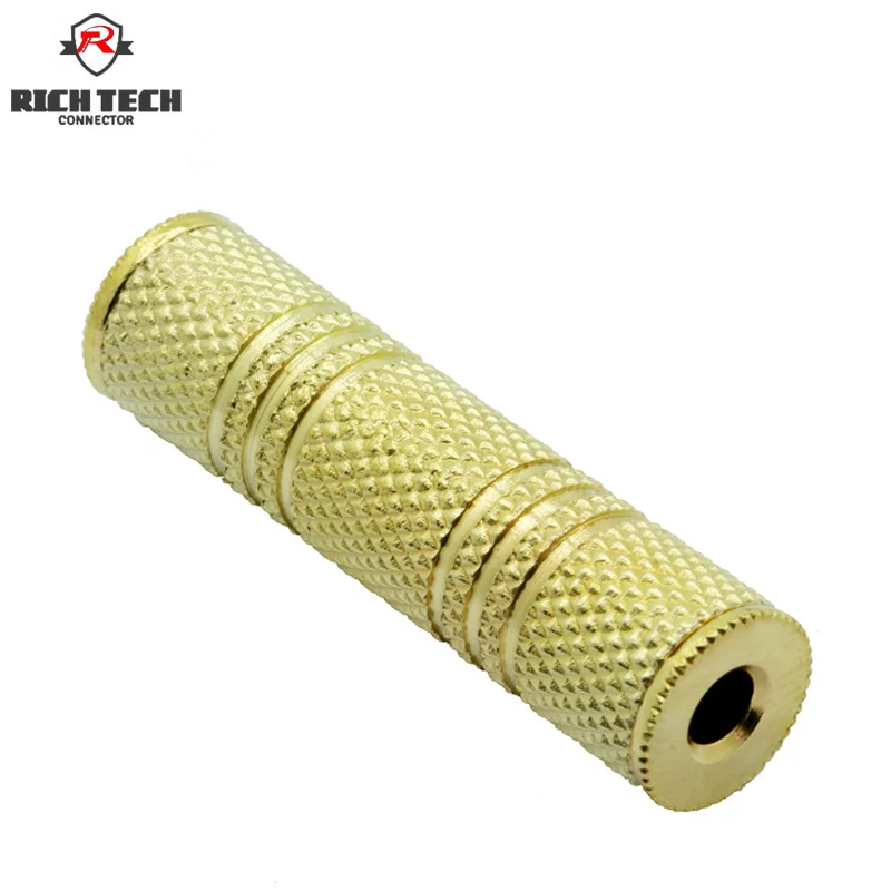 50pcs Gold Plated Jack 3.5mm Straight Adapter Audio&Video Cable Converter Wire Connector
