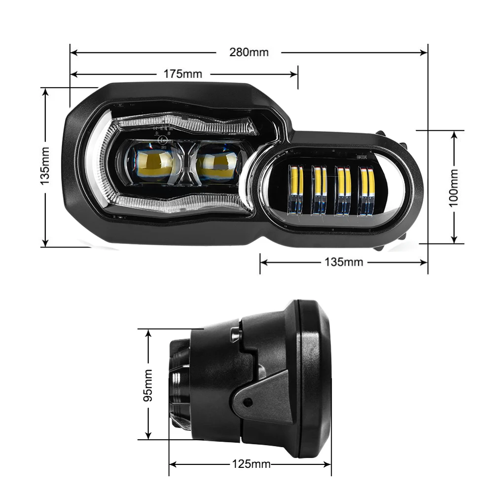 E9 Mark para BMW F700GS F800GS Adv-F800 GSA completo LED proyector faros faro ángulo ojo luz de día - 3