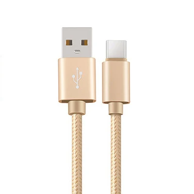 Usb type-C кабель, быстрая зарядка нейлоновый USB C кабель для samsung S8 S9 Oneplus 6T красный mi Note 7 Pro Xiaomi mi A2 8 huawei P20 Pro - Цвет: Золотой