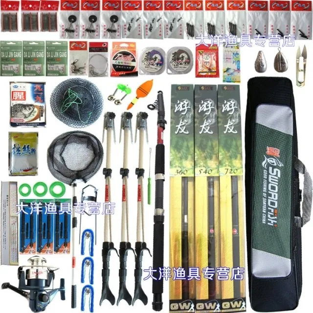 Cheap Guangwei hand pole set sea rods set 55 fishing tackle set streams pole set fishing rod fishing rod