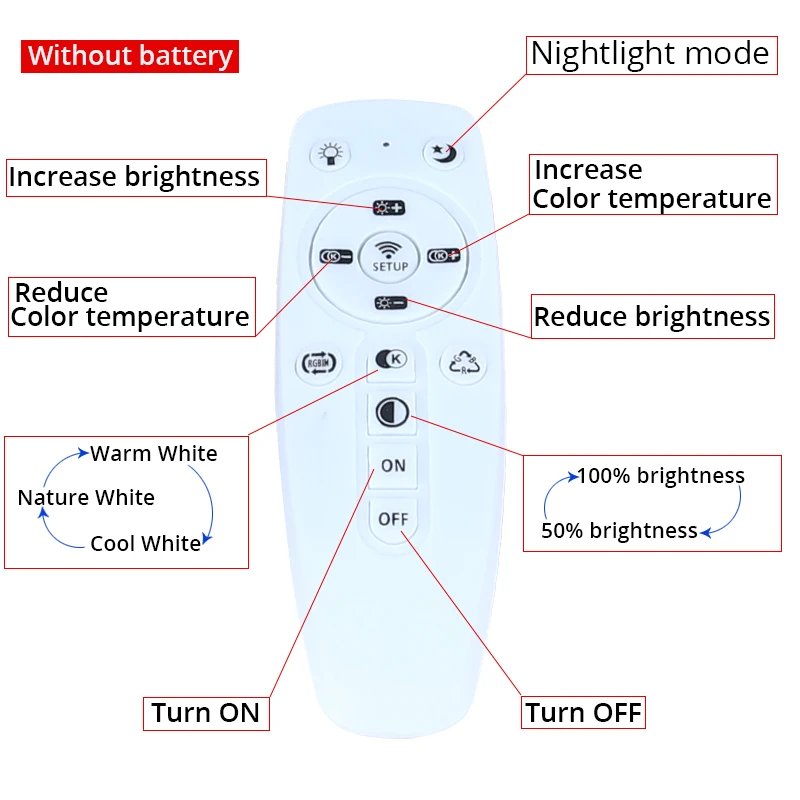  36W LED Wall Lamp Dimmable 2.4G RF Remote Control Modern Bedroom Living-room Wall Light Decorative  - 32863868648