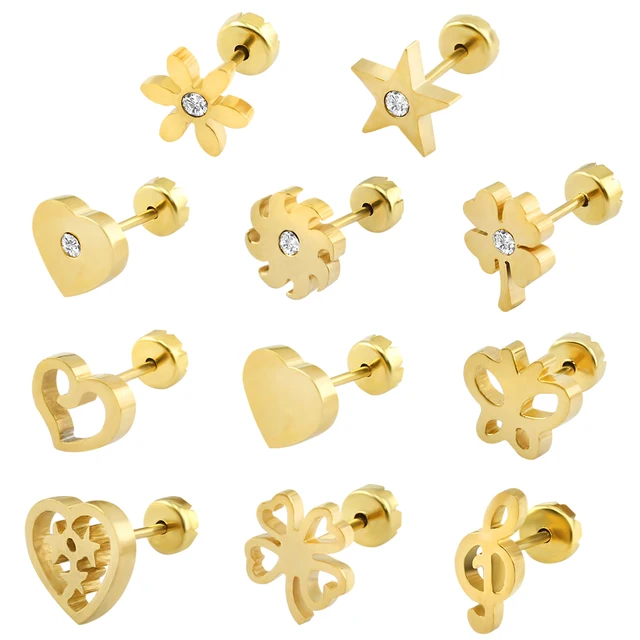 11 Pairs Lot Baby Earrings Set Random Mixed Surgical Steel Earring 11 Pairs Lot Baby Earrings Set Random Mixed Surgical Steel Earring Studs For S