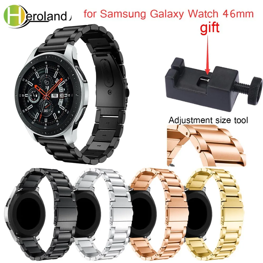 22 мм ремешок для часов из нержавеющей стали Samsung Galaxy Watch 46 металлический Gear S3 Classic