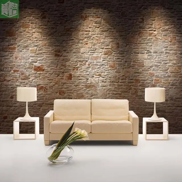 Benutzerdefinierte Wand Nachahmung Stein Tv Einstellung Benutzerdefinierte Wand Nachahmung Stein Tv Einstellung Wohnzimmer Wandmalerei Einfache Wandbild Tapete