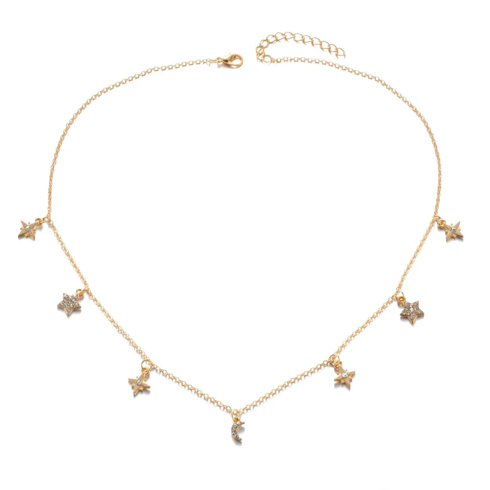 IPARAM новейшая мода колье Ожерелье Подвеска Звезда Луна цепь золотая печень женские летние ювелирные изделия хороший подарок