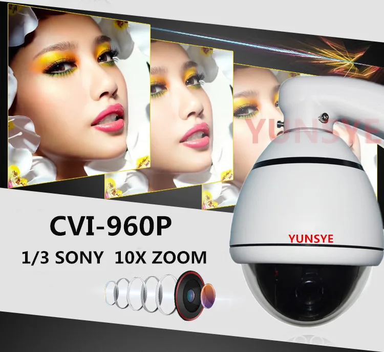 Yunsye 1.3np Камера CVI мини-купольная ИК-CVI купола cctv CVI Камера Мини 3.5 "960 P HDCVI купольная Камера 10x Оптический зум