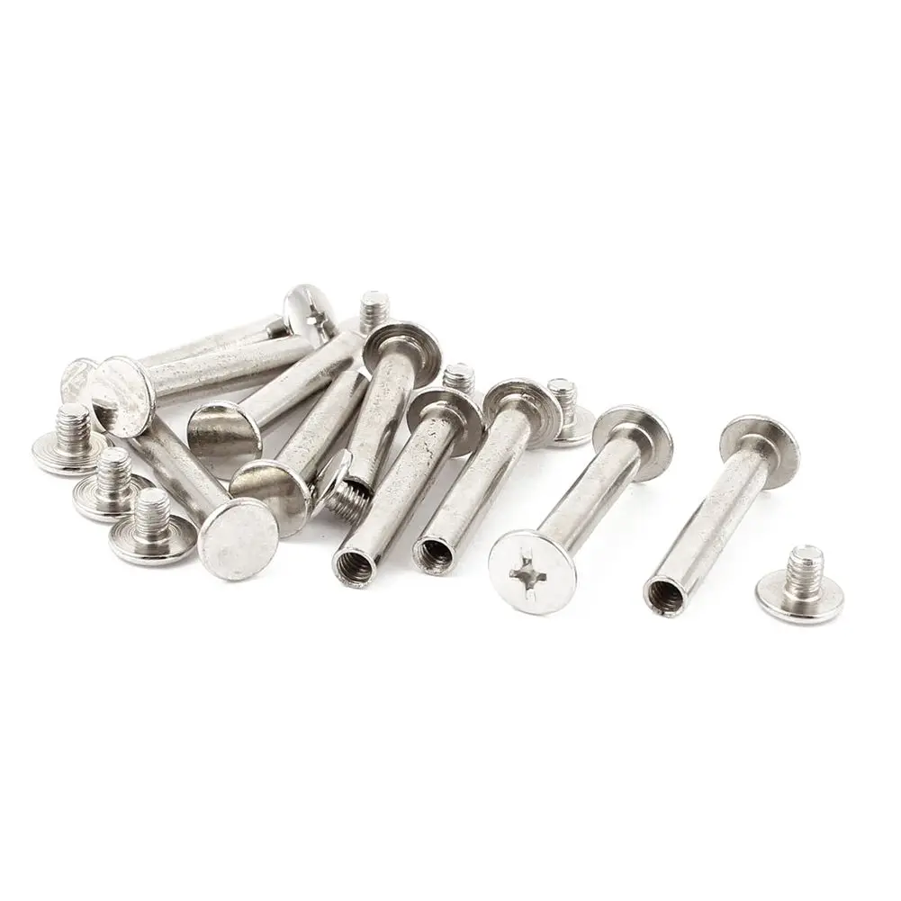 

10 set Scrapbook 5mmx30mm Nickel Plated Binding Chicago Screw Post