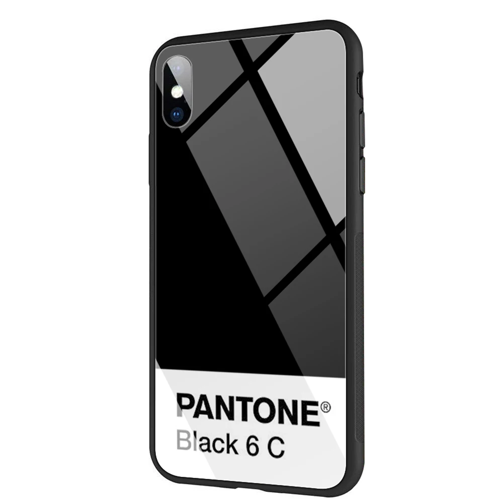 Lavaza Caliente Pantone Tempered glass TPU Case for iPhone XS Max XR X 8 7 6 6S Plus 5 5S SE - Color: TG8