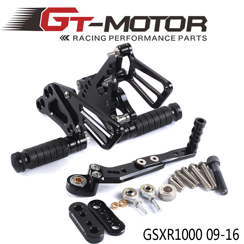 

GT Motor - Full CNC Aluminum Motorcycle Adjustable Rearsets Rear Sets Foot Pegs For SUZUKI GSXR1000 2009-2016