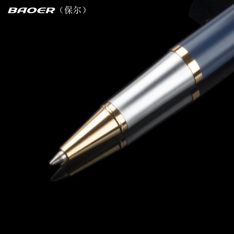 Baoer 801 Kawaii матовая металлическая Синяя Шариковая ручка с 0 7 мм черным стержнем