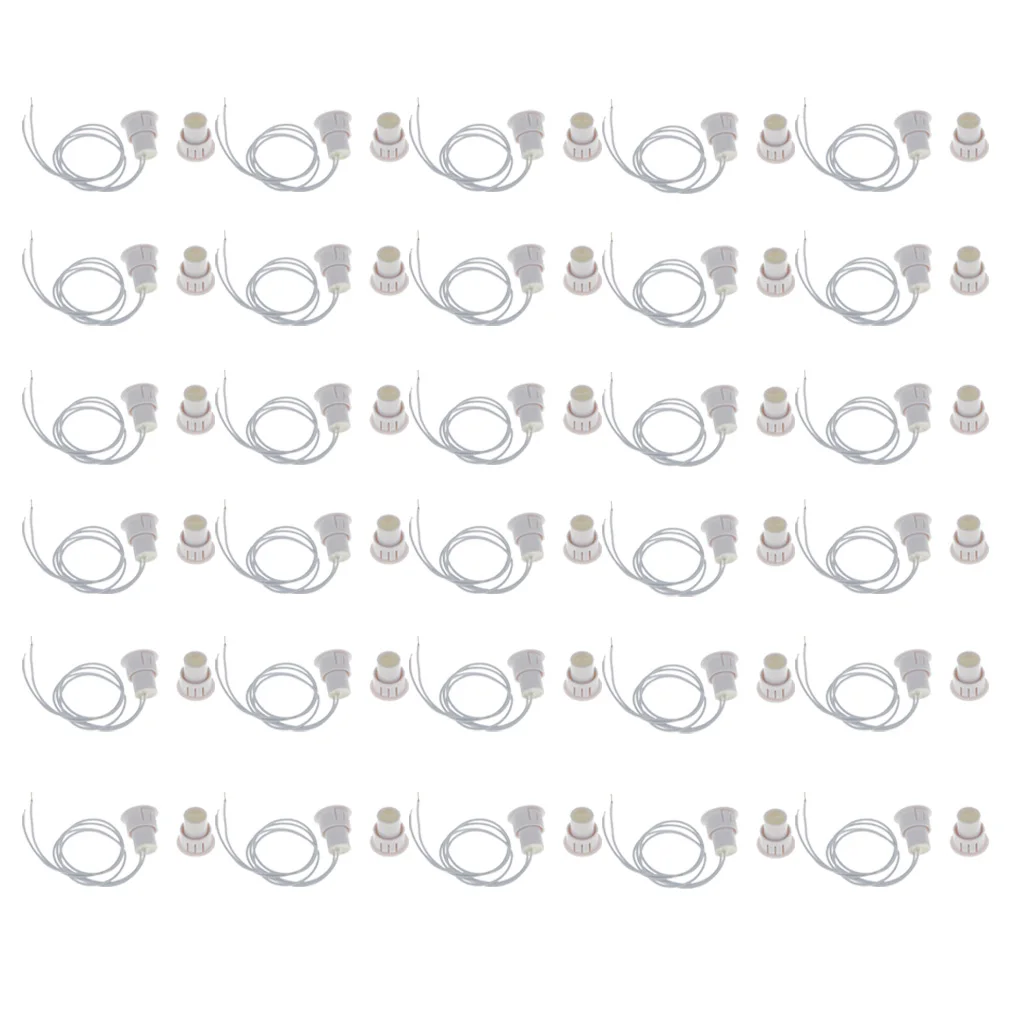 30-Pack Recessed Magnetic Door Window Contacts Alarm Siren Reed Switch White
