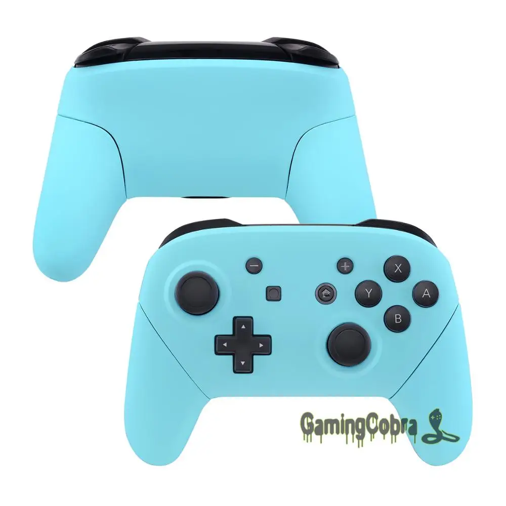 

Soft Touch Heaven Blue Faceplate Backplate Housing Shell Cover Handles Replacement for Nintendo Switch Pro Controller