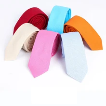 Новое поступление тонкий 6,5 см сплошной цвет шеи галстуки ручной работы льняной мужские модные галстуки высокого качества мужские аксессуары красные галстуки