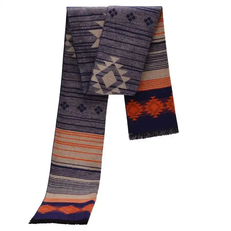 Winter Cashmere Scarf Men Brand Striped Echarpes Foulard Homme Chic Vintage Thick font b Tartan b