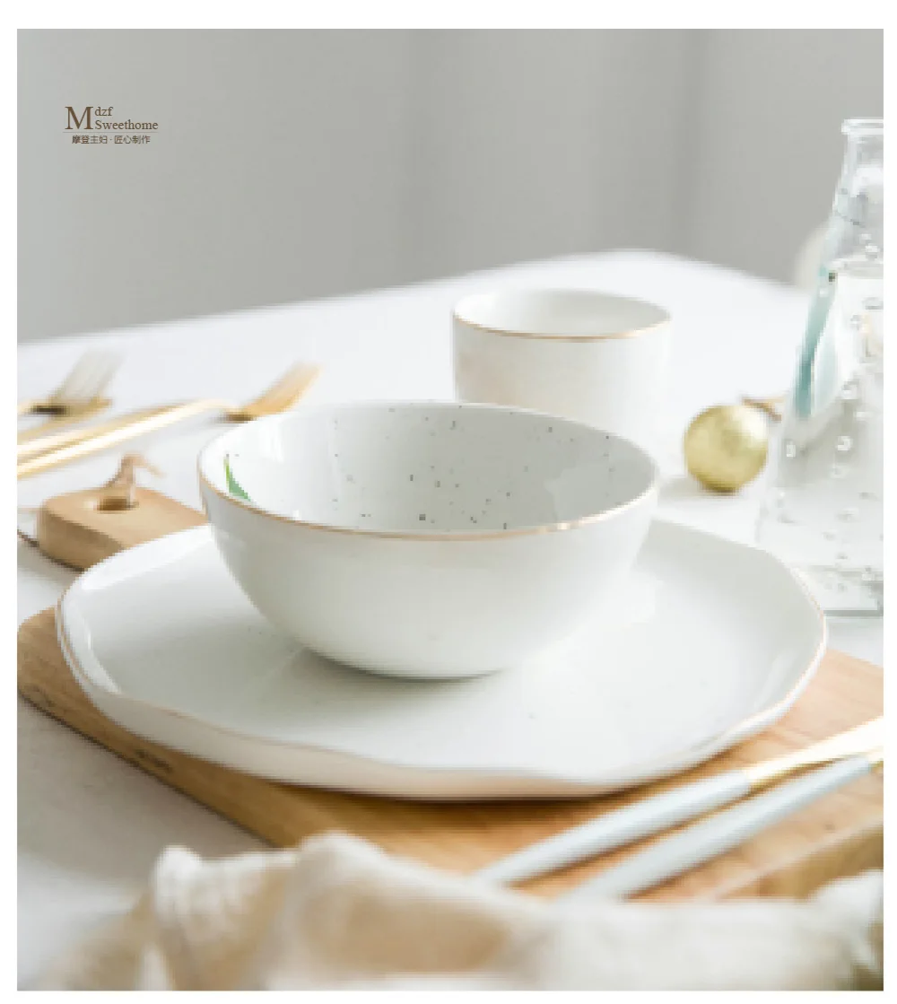 MDZF SWEETHOME рисовый салат суп чаша стейк тарелка сервировочное блюдо японская вишневый цвет ручная роспись керамическая посуда