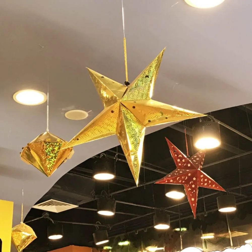 Christmas star decoration Christmas decoration three dimensional laser