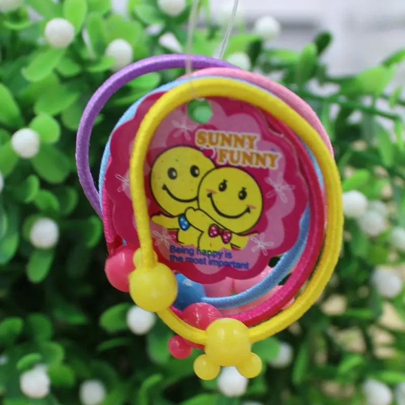 

50pcs/bag 35mm Cartoon Candy Colored Child Baby Kids Ponytail Holders Hair Accessories For Girl Rubber Band Tie Gum (Mix Color)