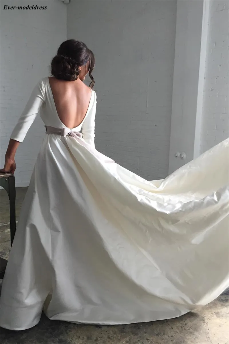 34-sleeves-satin-wedding-dresses-with-beaded-crystals-belt-1_