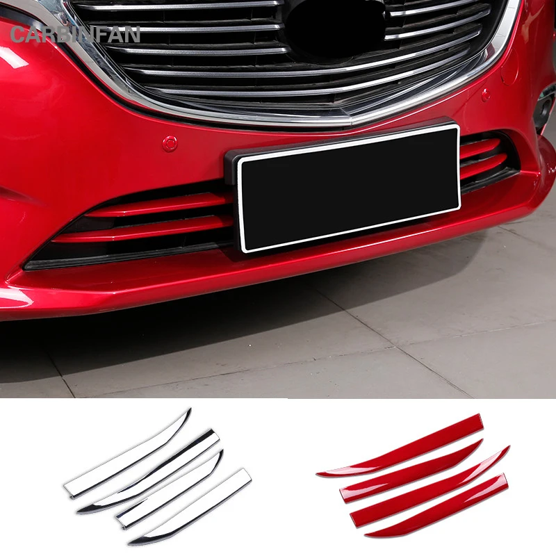 

ABS Chrome Front Grille Cover Trim Sticker under Chrome 4pcs/set Car accessories for Mazda 6 Atenza 2017 2018 car styling C875