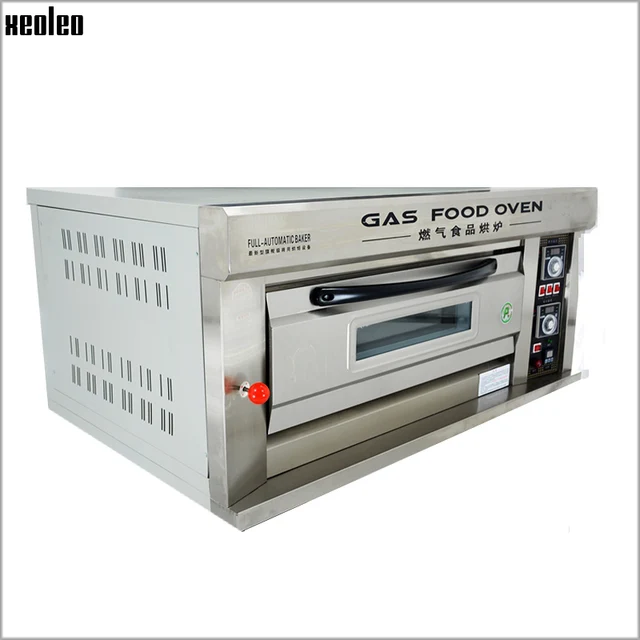 Best Price XEOLEO 1-layer 2-plates Gas Oven Stainless Steel Baker Oven Commercial Baking equipment Digital Timer Control oven For Bread
