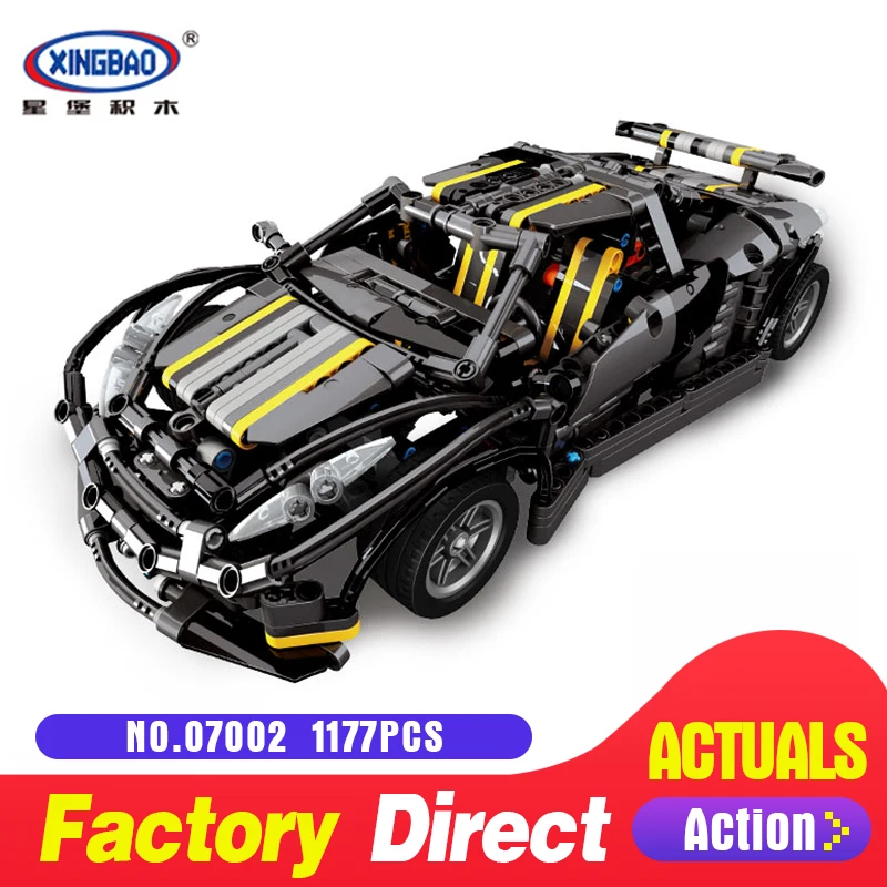 

XingBao 07002 1177Pcs the MOC Series The Balisong small Supercar Set Children Educational Building Blocks Bricks Toys Model