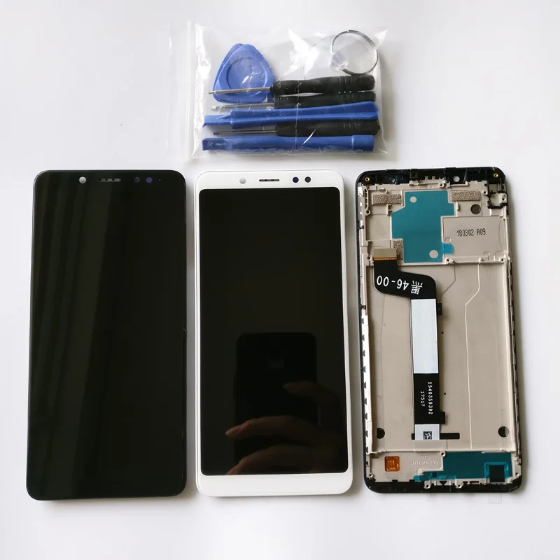 

Black/White Full LCD DIsplay + Touch Screen Digitizer Assembly With Frame + Tools For Xiaomi Redmi Note 5 / Redmi Note 5 Pro