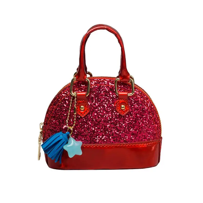 Милая Золотая кожаная сумка на плечо для девочек, сумка-мессенджер для девочек, одноцветная мини-сумка на молнии, маленькая квадратная сумка, сумка-тоут# W - Цвет: Red