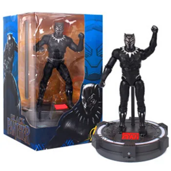 

Avengers 3 Black Panther Toy PVC Movable joint LED Base Action Figure Toys Super Hero battle ver Model Collection Birthday Gift