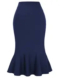 KK одноцветное изделие свободного кроя юбки модные женские офисные женские юбки для рабочей одежды Причинно Русалка бедра-завернутый