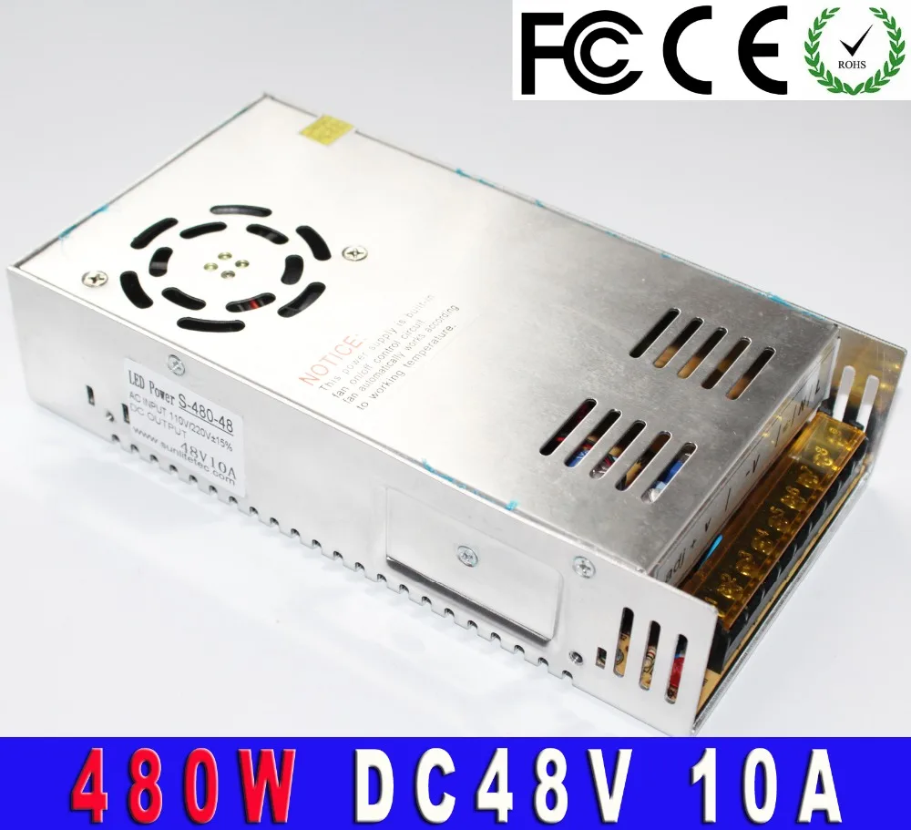 Single output power adapter 48v DC Constan voltage 10A 480W Switch power supply for LED Strip Light Display Electrical Equipment