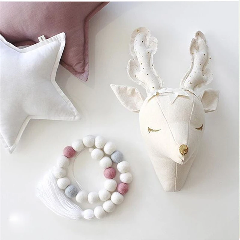 3d Reindeer Unicorn Animals Head Wall Decorations Kids Child Baby Room Nursery Wall Hangings Stuffed Toys Gift Photography Props
