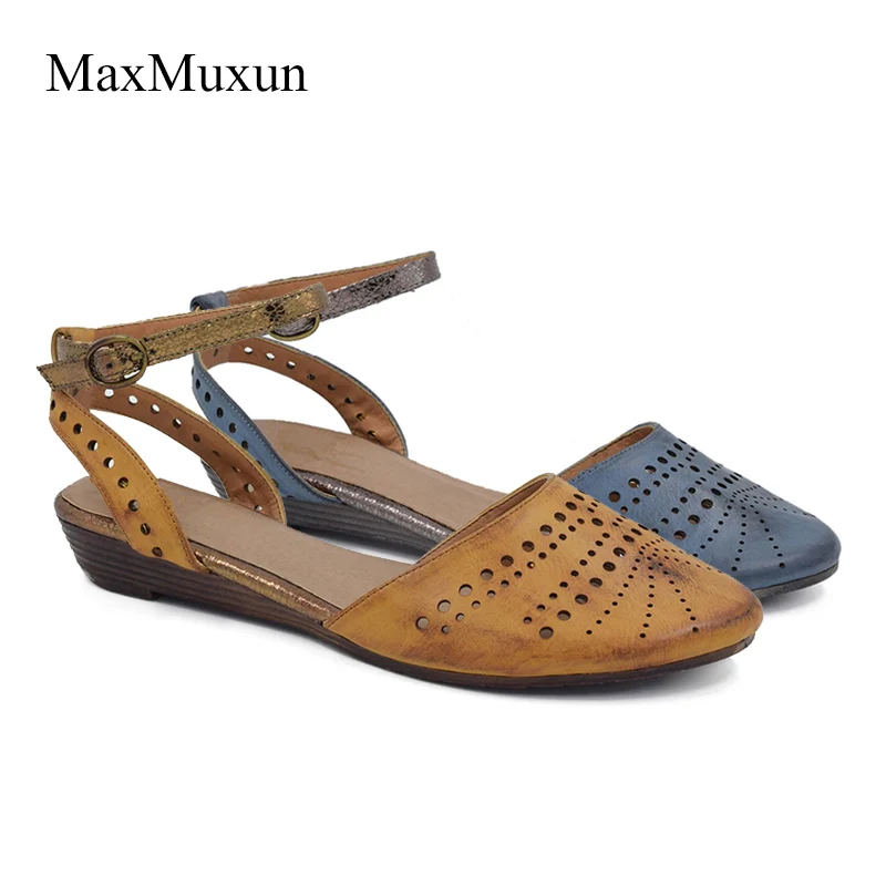 closed toe flat sandals with ankle strap